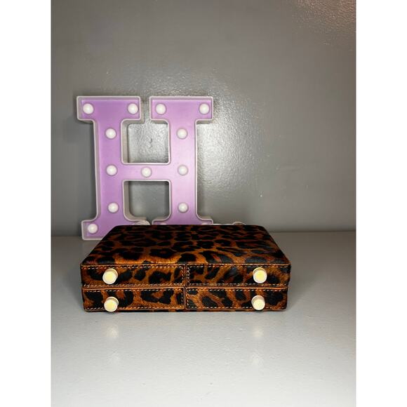 Brandon Blackwood Slim Trunk in Leopard Ponyhair with Brass Hardware - Picture 10 of 15